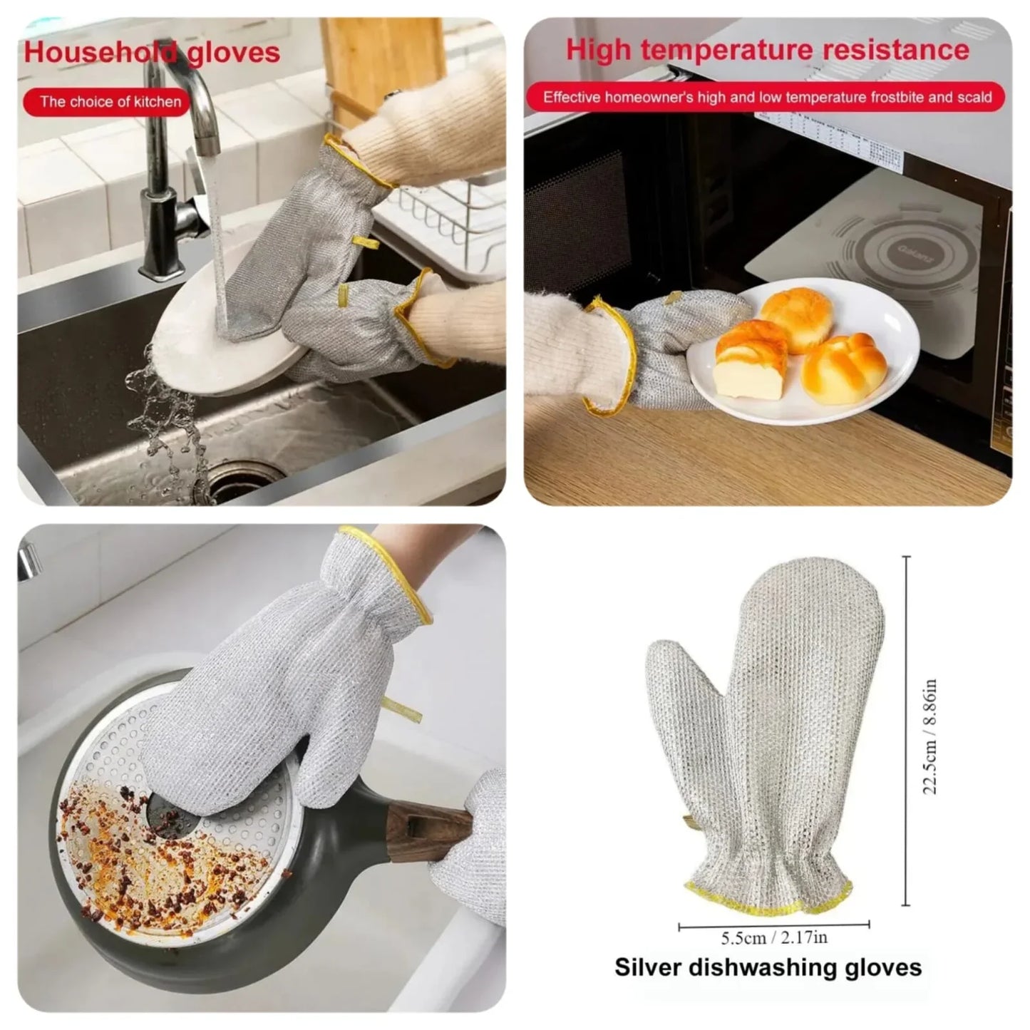 ๐งค Steel Wire Cleaning Glove Pair (Pack of 2) โ Tough on Dirt, Gentle on Hands ๐ชโจ