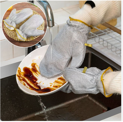 ๐งค Steel Wire Cleaning Glove Pair (Pack of 2) โ Tough on Dirt, Gentle on Hands ๐ชโจ