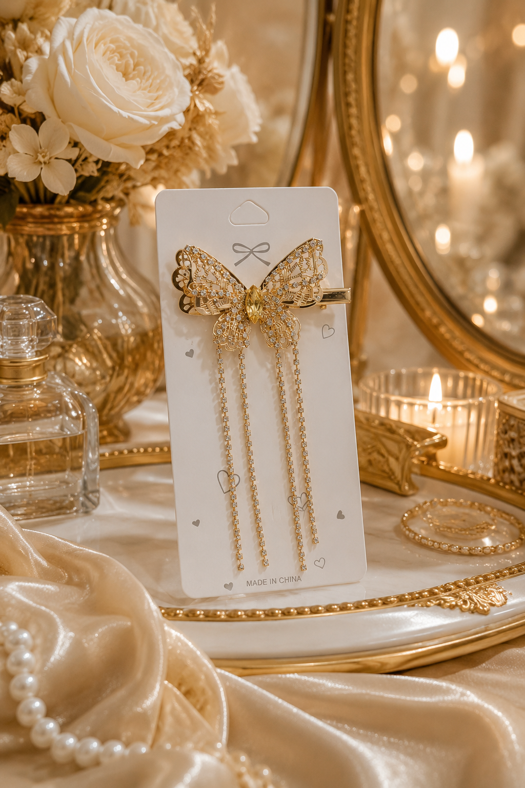 Butterfly Tassel Hair Clip (Metal)