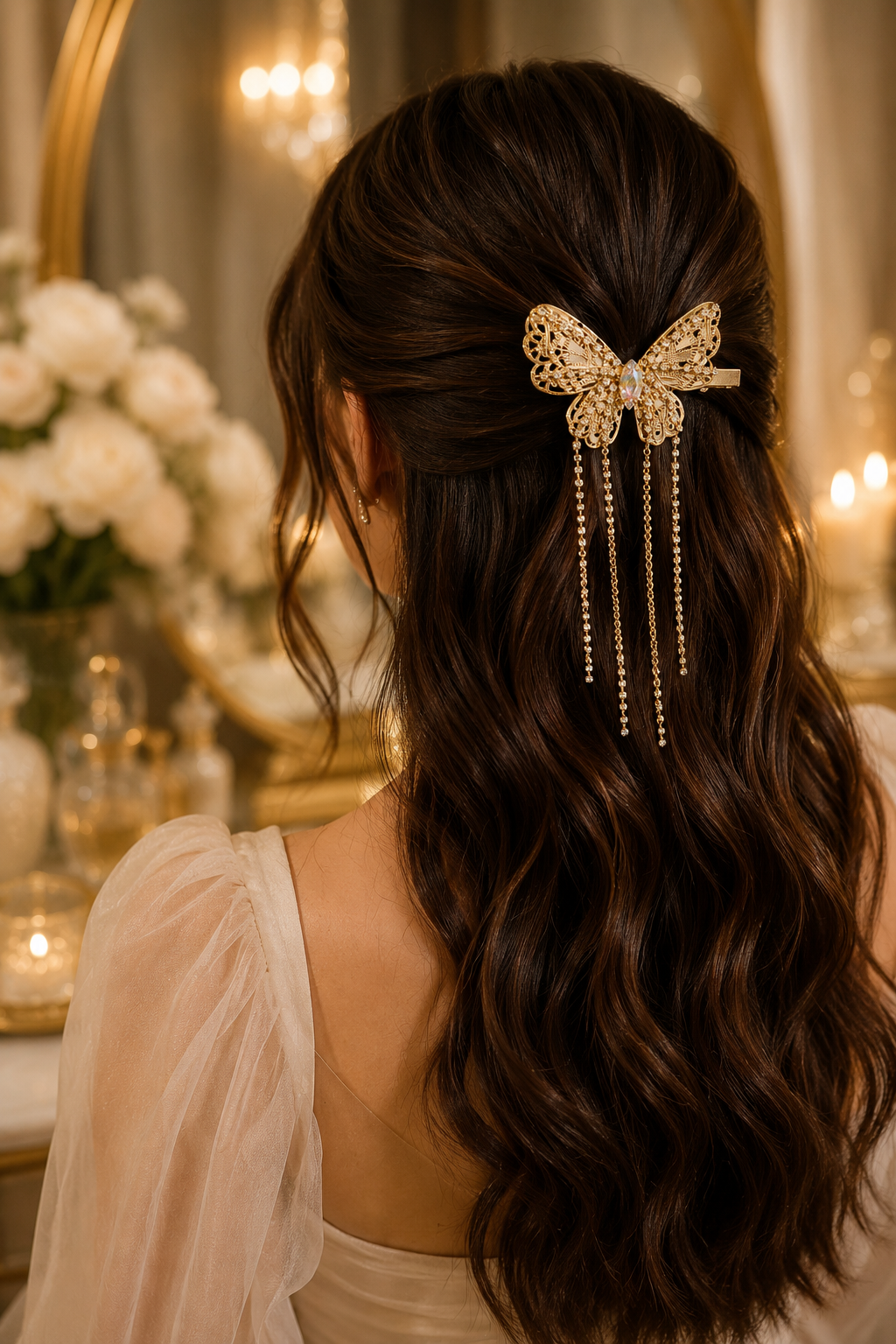 Butterfly Tassel Hair Clip (Metal)
