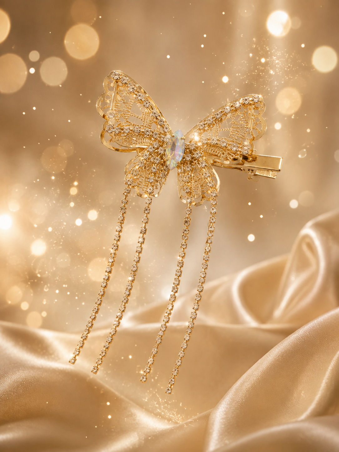 Butterfly Tassel Hair Clip (Metal)