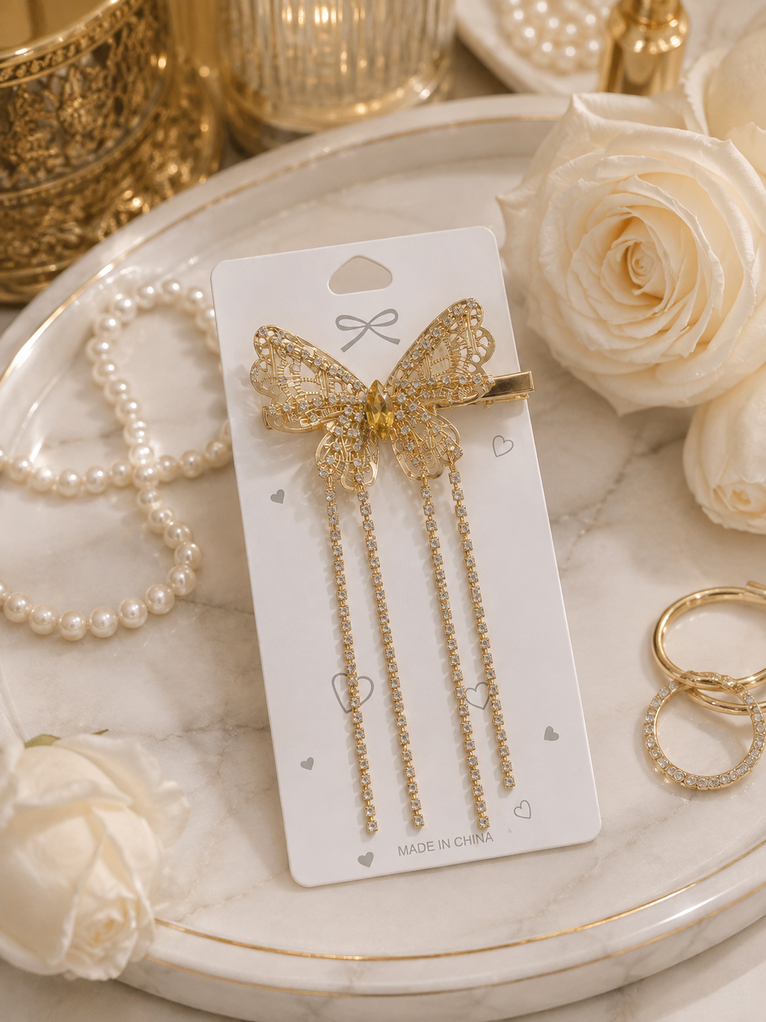 Butterfly Tassel Hair Clip (Metal)