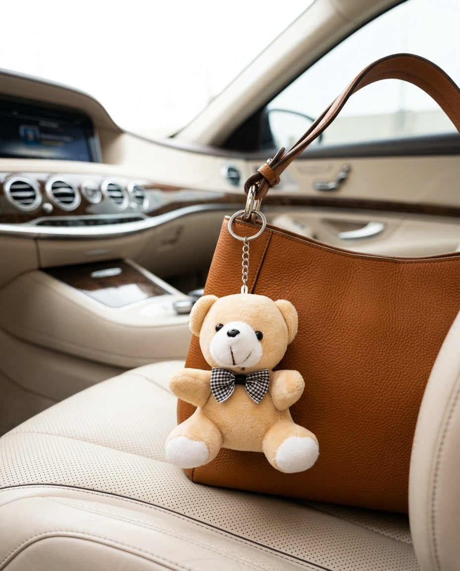 Teddy Bear Plush Bag Charm – Cute Keychain🧸