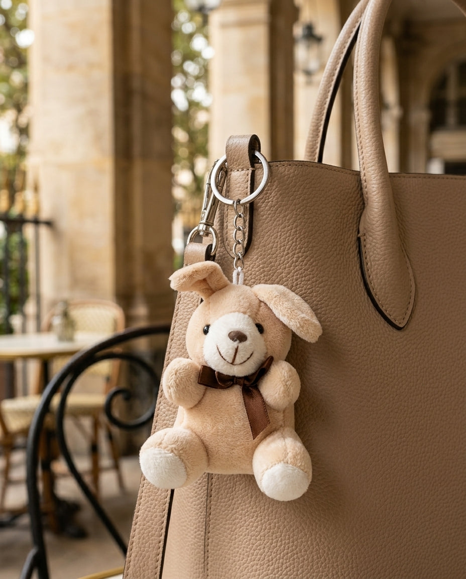 Teddy Bear Plush Bag Charm – Cute Keychain🧸