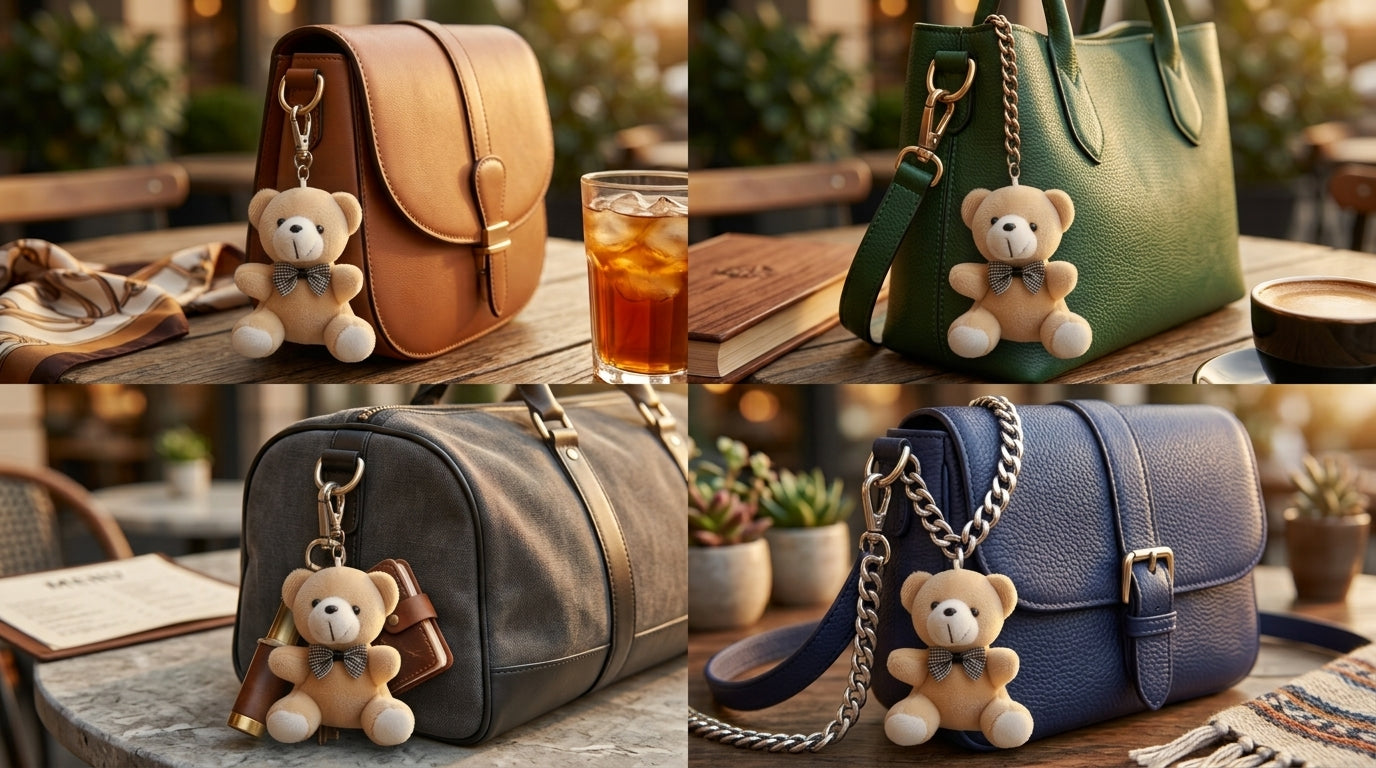 Teddy Bear Plush Bag Charm – Cute Keychain🧸