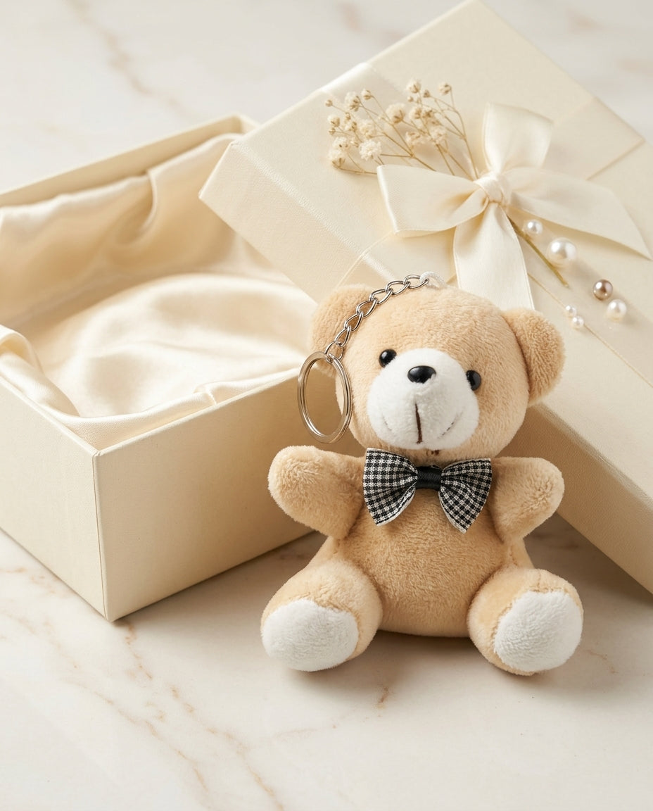 Teddy Bear Plush Bag Charm – Cute Keychain🧸