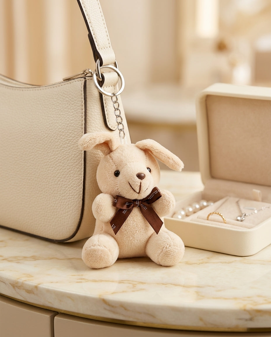 Teddy Bear Plush Bag Charm – Cute Keychain🧸