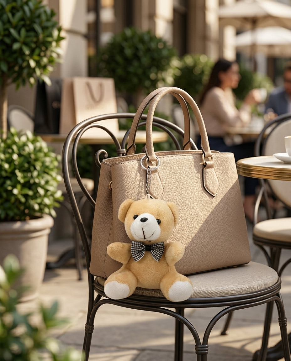 Teddy Bear Plush Bag Charm – Cute Keychain🧸