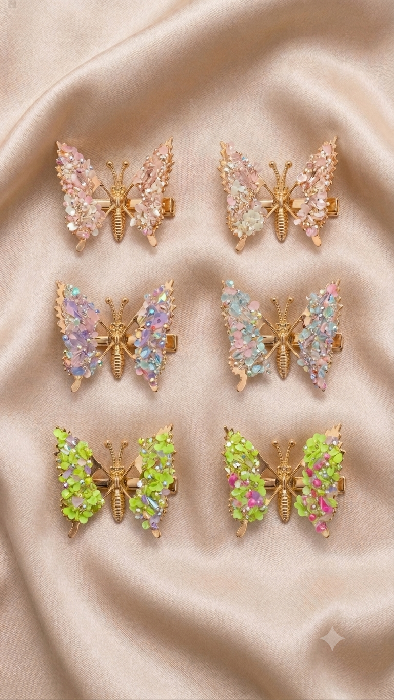 Butterfly Wing Hair Clips