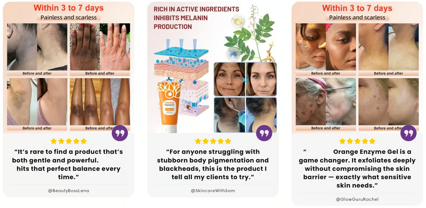 Orange Enzyme Glow Gel 😍 Dark Spot & Dead Skin Remover